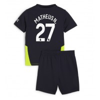 Manchester City Matheus Nunes #27 Bortedraktsett Barn 2024-25 Kortermet (+ Korte bukser)